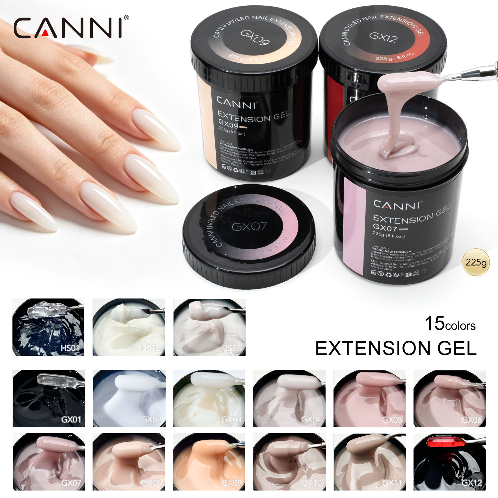 Nail Art One Piece - เจลแต่งเล็บ CANNI 225 กรัม แบบเติม ลายพราง