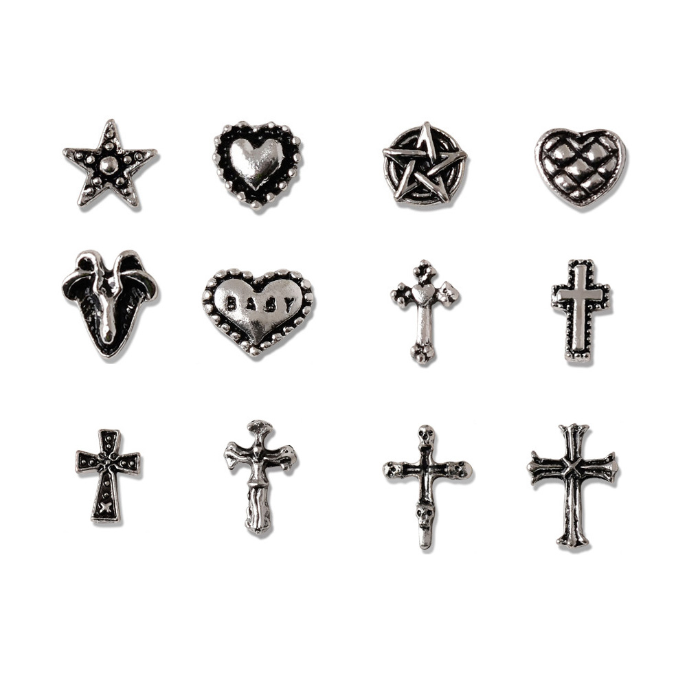 Nail Art Chrome - 50pcs Mini Alloy CROSS Nail Art