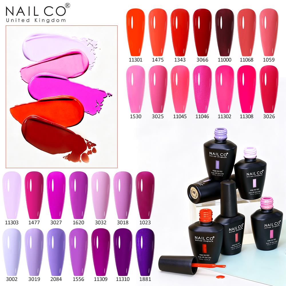 Nail Art Violet - NAILCO 15 มล. สีชมพูม่วง ซีรีส์เจลทาเล็บ กึ่งถาวร