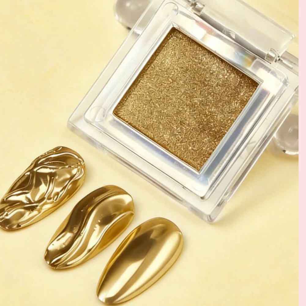 ผงโครเมี่ยมสีทองสำหรับตกแต่งเล - Nail Art Chrome บทวิจารณ์และราคา