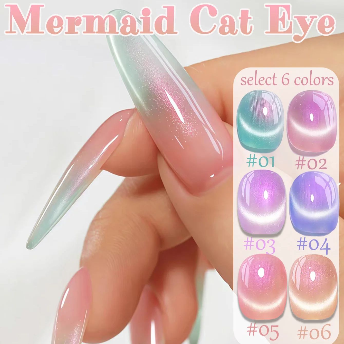 1 ชิ้น ZH ยาทาเล็บเจลตาแมวประด - Nail Art Cat Eye Pink บทวิจารณ์และราคา