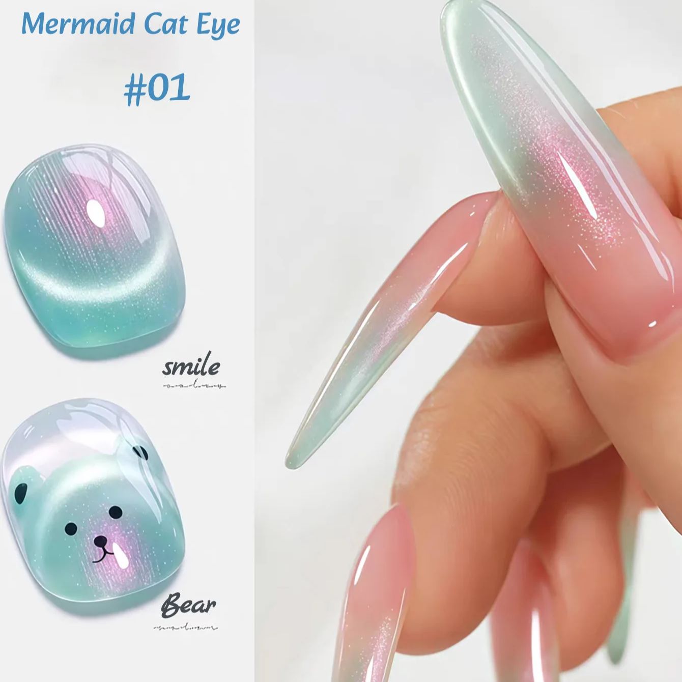 1 ชิ้น ZH ยาทาเล็บเจลตาแมวประด - Nail Art Cat Eye Pink บทวิจารณ์และราคา