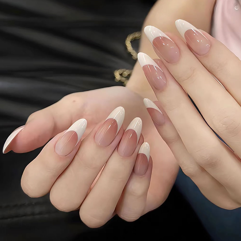 120pcs สีชมพูอัลมอนด์ขนาดกลางภ - Nail Art French Nails บทวิจารณ์และราคา