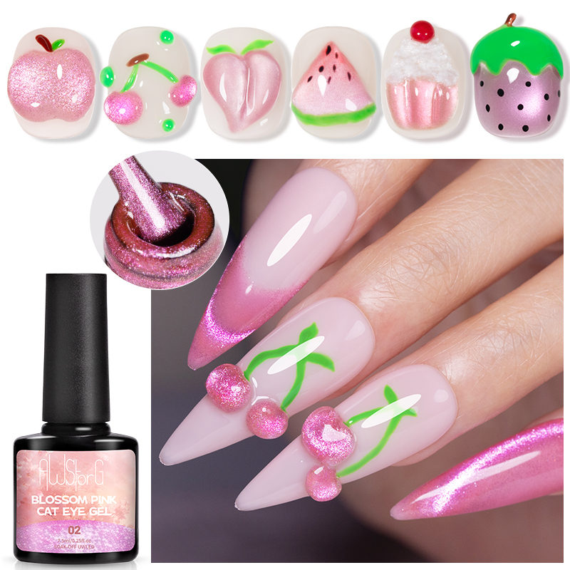 AWStorG 7.5ML Flash Pure Lust  - Nail Art Cat Eye Pink บทวิจารณ์และราคา