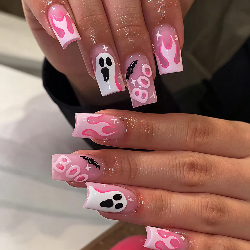 24 ชิ้น เล็บปลอมลายฮาโลวีน สีช - Nail Art Fake บทวิจารณ์และราคา