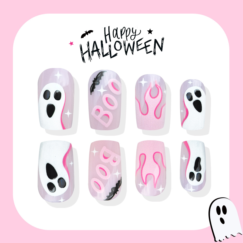 24 ชิ้น เล็บปลอมลายฮาโลวีน สีช - Nail Art Fake บทวิจารณ์และราคา
