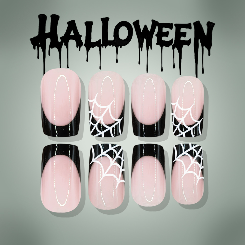 24 ชิ้น เล็บปลอมลายฮาโลวีน สีช - Nail Art Fake บทวิจารณ์และราคา