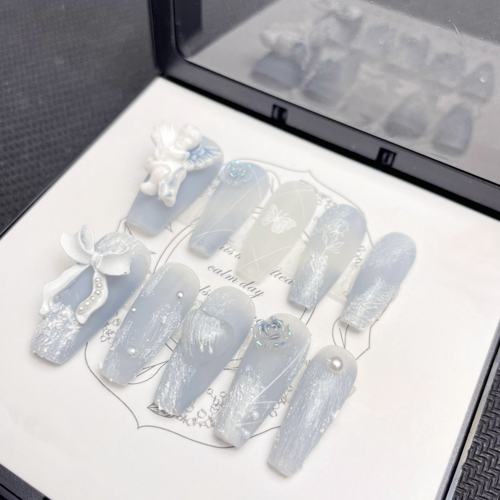 3D พลาสเตอร์ Angel เล็บปลอม Gl - Nail Art Fake บทวิจารณ์และราคา