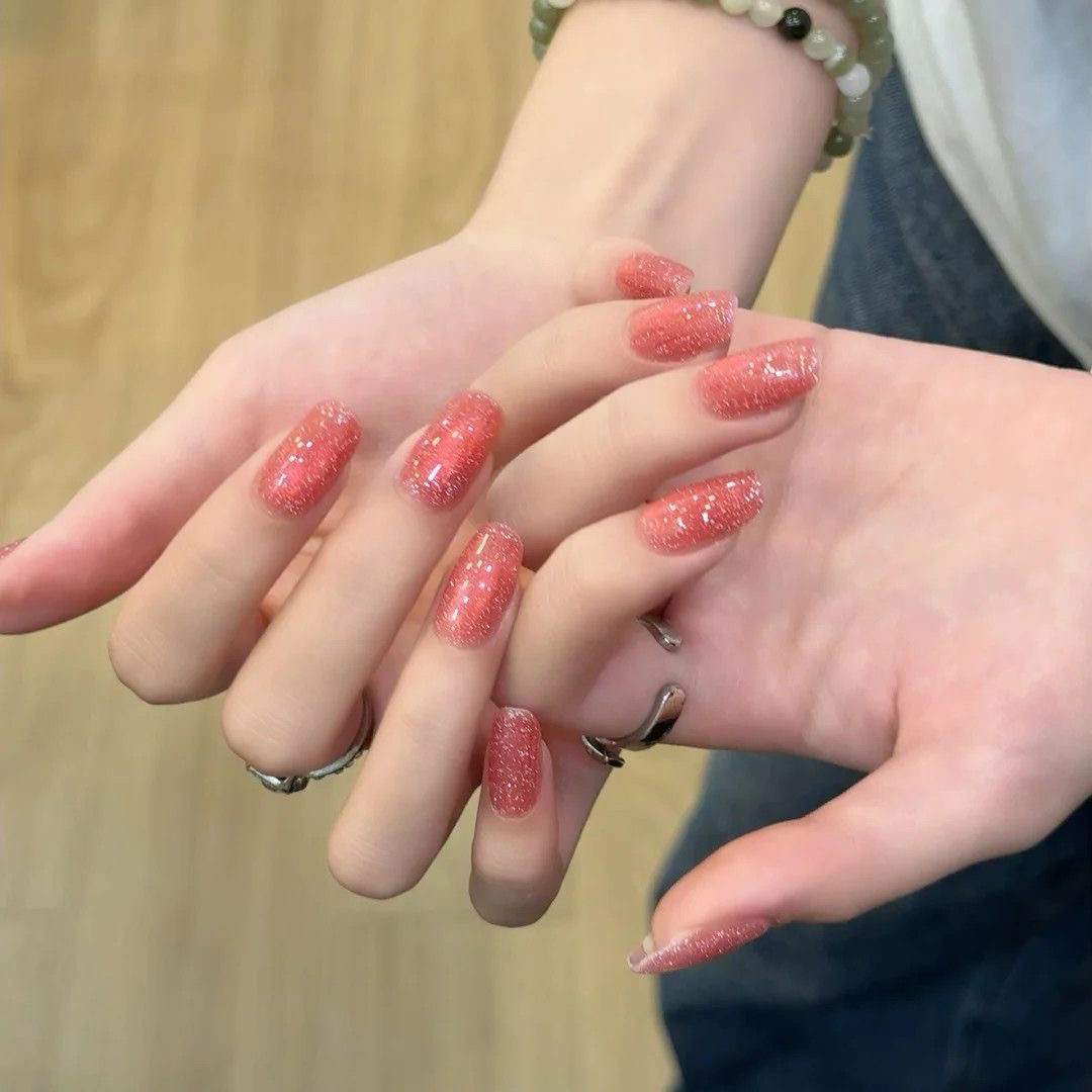 เจลทาเล็บสีชมพูประกายเพชร Cat  - Nail Art Cat Eye Pink บทวิจารณ์และราคา