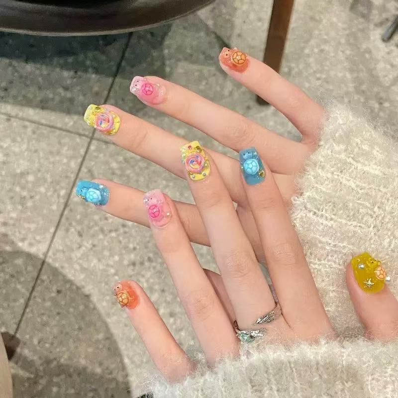 100 ชิ้นจี้เรซินรูปเต่าหลากสีแ - Nail Art Fake บทวิจารณ์และราคา