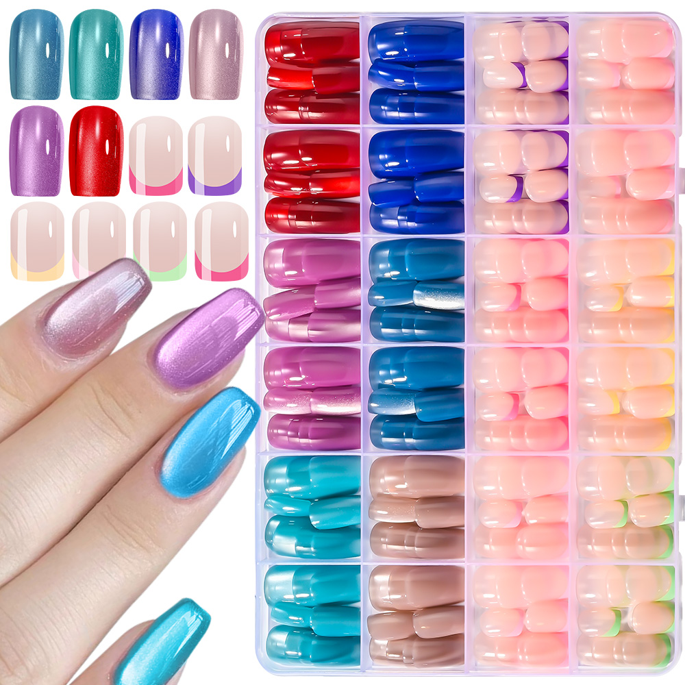 เล็บปลอมสีสันสดใสแบบฝรั่งเศสแล - Nail Art French Nails บทวิจารณ์และราคา