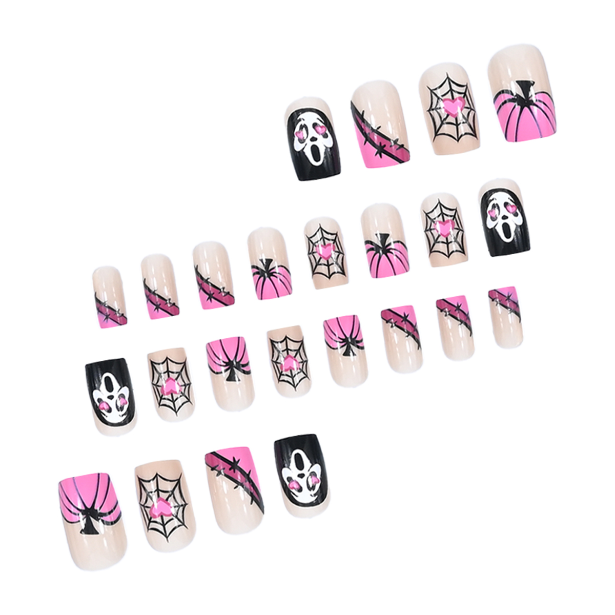 เล็บปลอมแบบกดติด 24 ชิ้น ทรงยา - Nail Art French Nails บทวิจารณ์และราคา