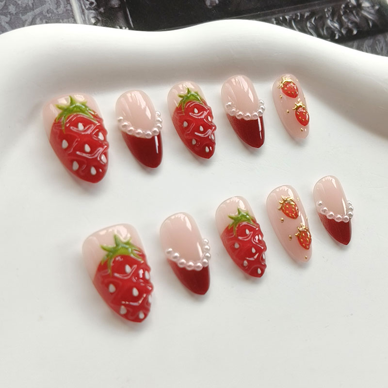 10 ชิ้น เล็บปลอมสำเร็จรูปสไตล์ - Nail Art French Nails บทวิจารณ์และราคา