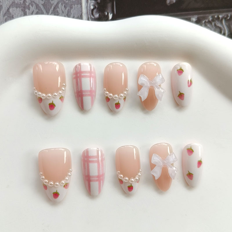 10 ชิ้น เล็บปลอมสำเร็จรูปสไตล์ - Nail Art French Nails บทวิจารณ์และราคา