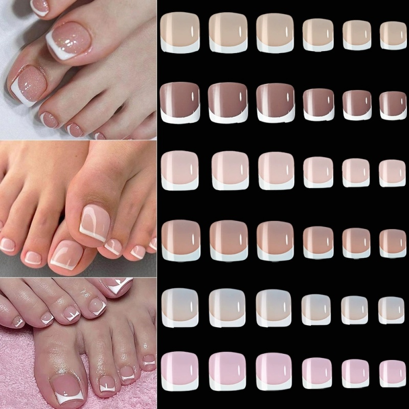 120 ชิ้น เล็บปลอมทรงเหลี่ยมแบบ - Nail Art French Nails บทวิจารณ์และราคา