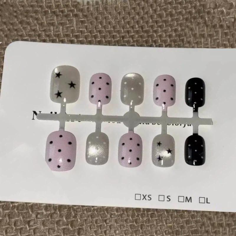 10 ชิ้น เล็บปลอมลายจุดสีชมพูรู - Nail Art Cat Eye Pink บทวิจารณ์และราคา