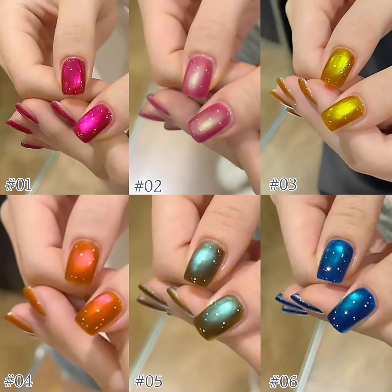 WS 1 ชิ้น 2026 เจลทาเล็บกลิตเต - Nail Art Cat Eye Pink บทวิจารณ์และราคา