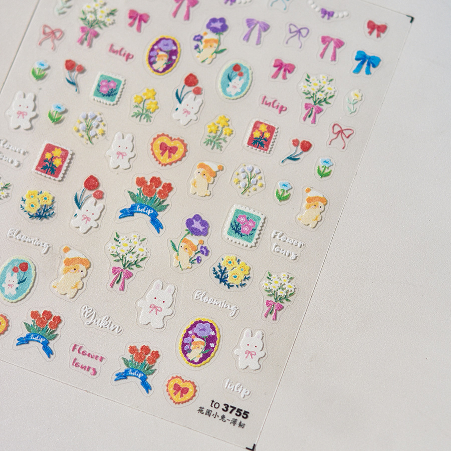 กระต่ายน่ารักลูกสุนัขเชอร์รี่ส - Nail Art Rainbow บทวิจารณ์และราคา