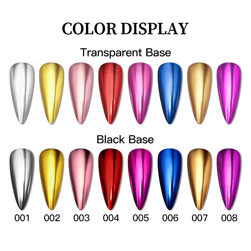 METALLIC GOLD Silver Mirror Po - Nail Art Chrome บทวิจารณ์และราคา