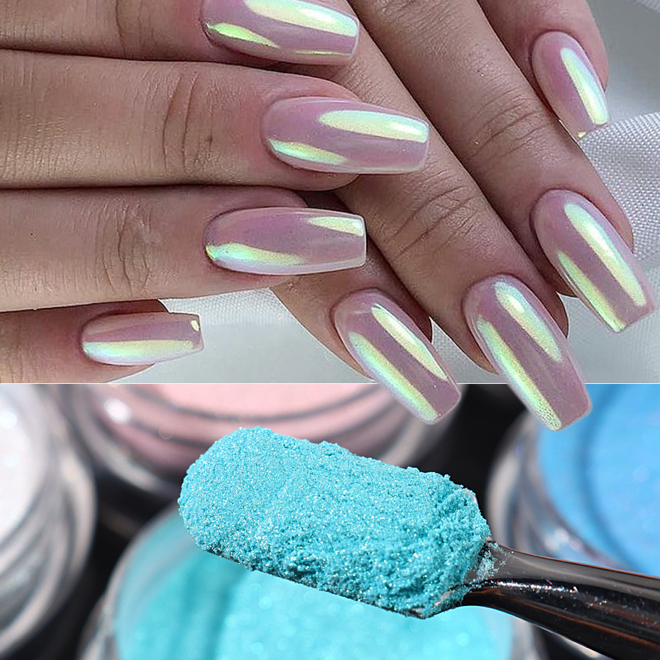 10 ชิ้นชุดเล็บ Mermaid Dipping - Nail Art Chrome บทวิจารณ์และราคา