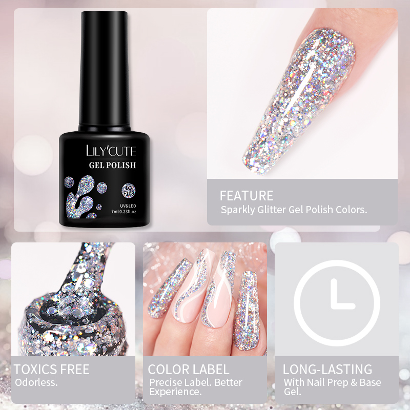 LILYCUTE เจลทาเล็บกลิตเตอร์ 7  - Dip Powder Nail บทวิจารณ์และราคา