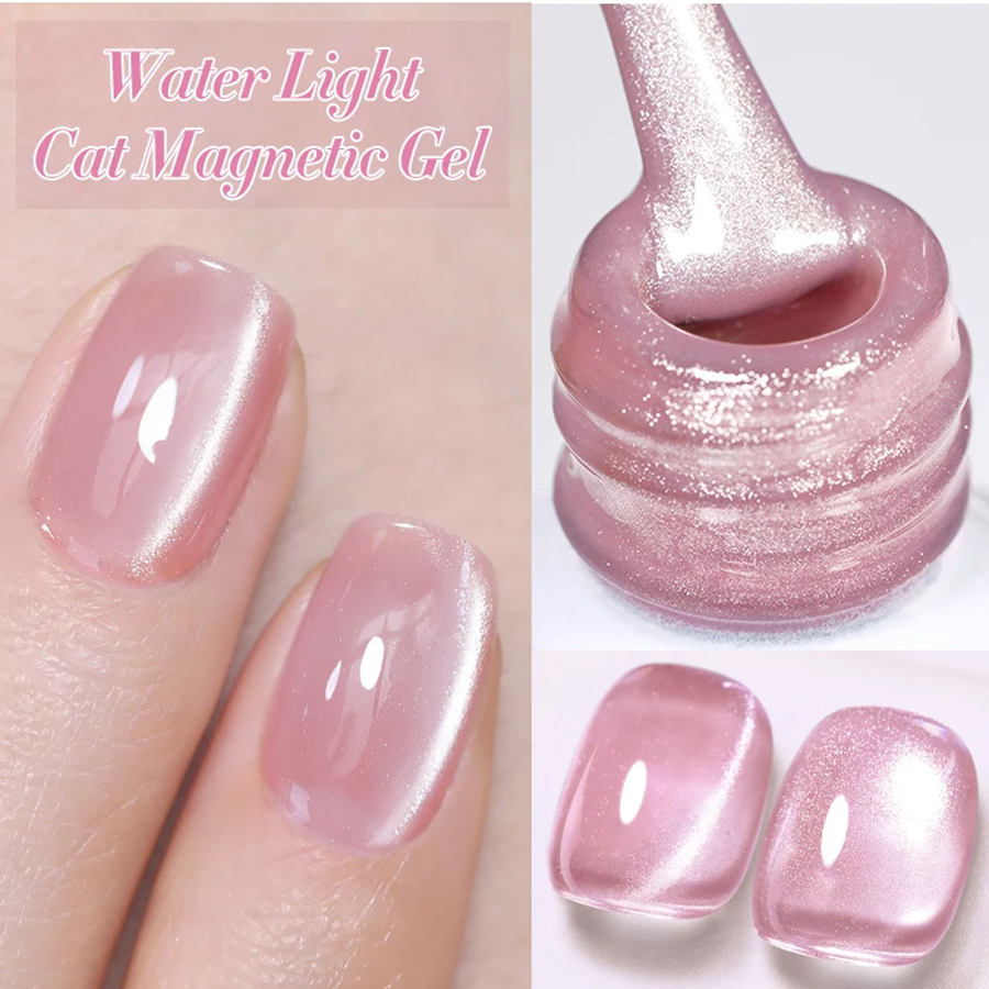 TC 1 ชิ้นฤดูร้อนใหม่สีชมพูพีชส - Nail Art Cat Eye Pink บทวิจารณ์และราคา