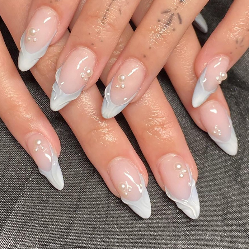 24 ชิ้นเรียบง่ายสีเขียวฝรั่งเศ - Nail Art French Nails บทวิจารณ์และราคา