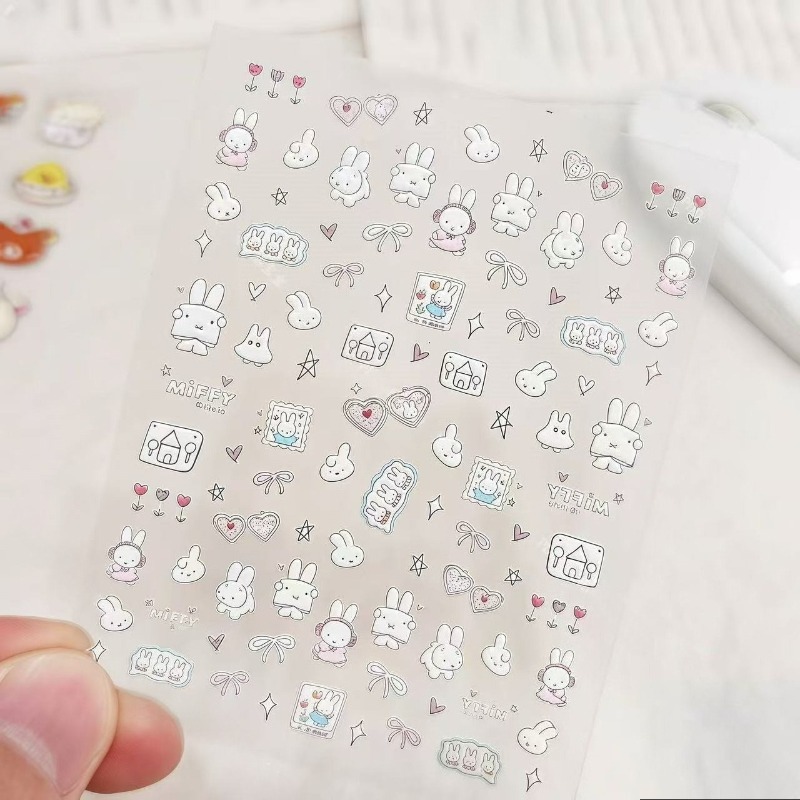 มิฟฟี่การ์ตูนสติกเกอร์ติดเล็บอ - Nail Art Fake บทวิจารณ์และราคา