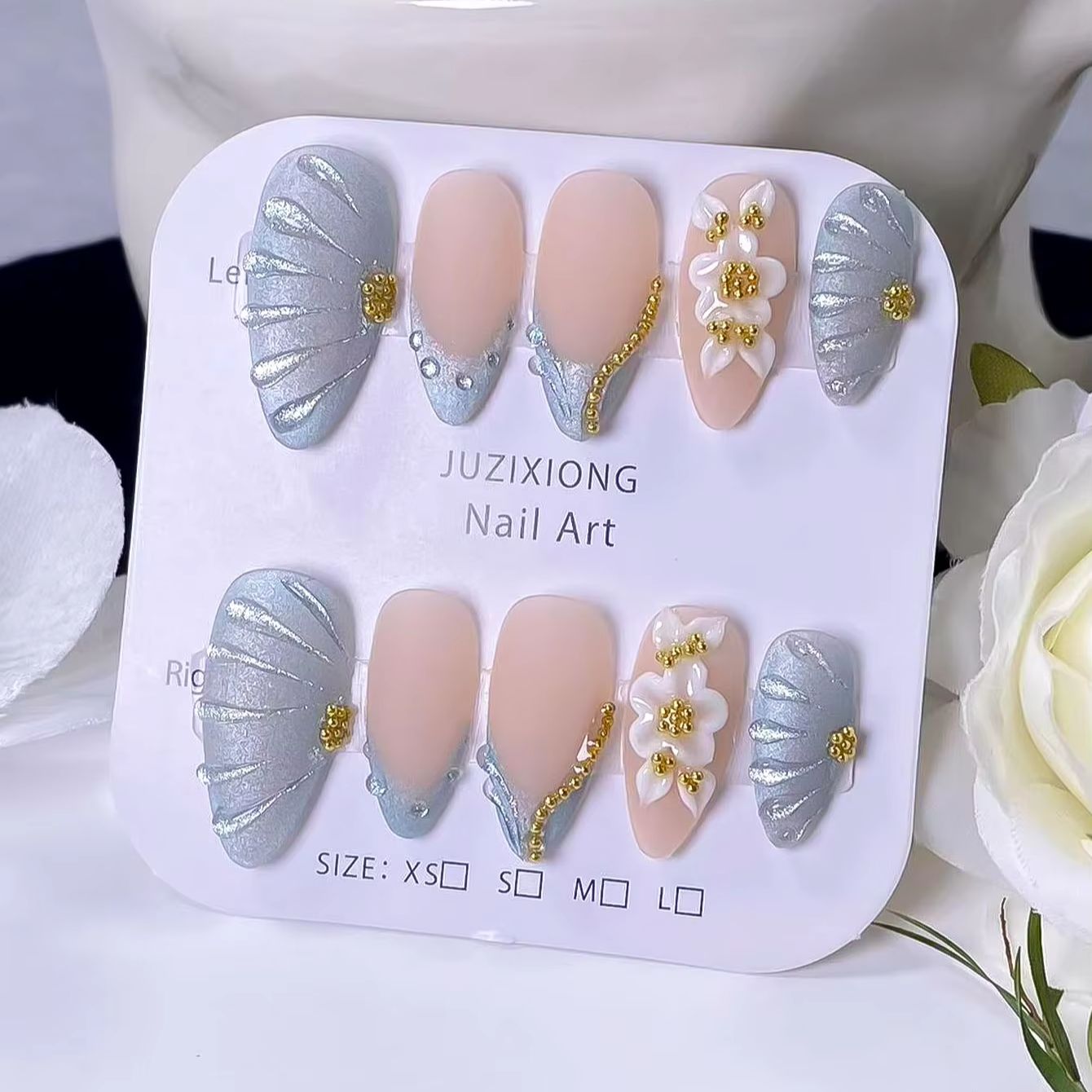 ชุดเล็บปลอมแบบกดติด 10 ชิ้น สี - Nail Art French Nails บทวิจารณ์และราคา