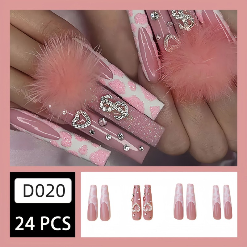 24 ชิ้นยาวพิเศษสแควร์กดบนเล็บ  - Nail Art French Nails บทวิจารณ์และราคา