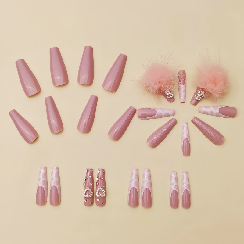 24 ชิ้นยาวพิเศษสแควร์กดบนเล็บ  - Nail Art French Nails บทวิจารณ์และราคา