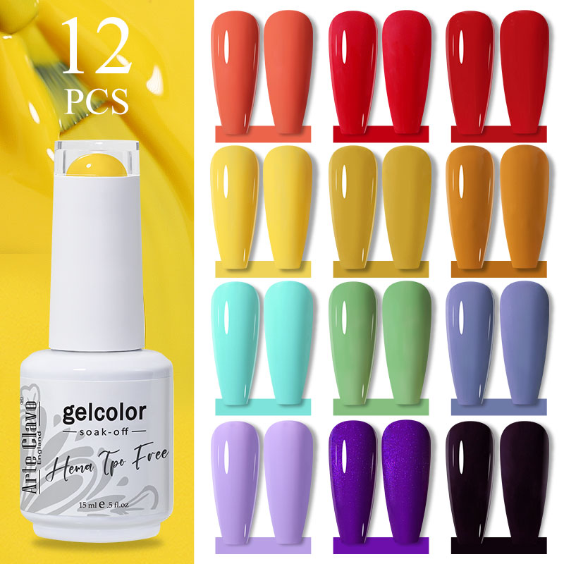 อาร์เต้ คลาวो HEMA TPO Free 15 - Nail Art Rainbow บทวิจารณ์และราคา