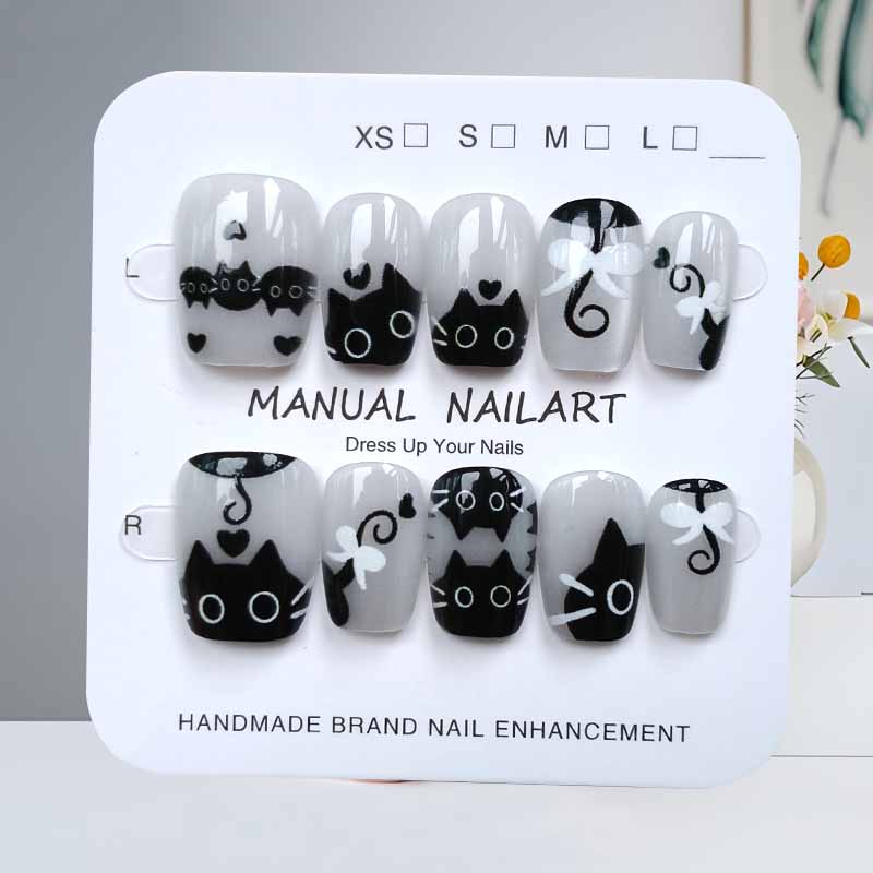 เล็บปลอมลายการ์ตูนแมวน่ารักสีด - Nail Art Cat Eye Pink บทวิจารณ์และราคา