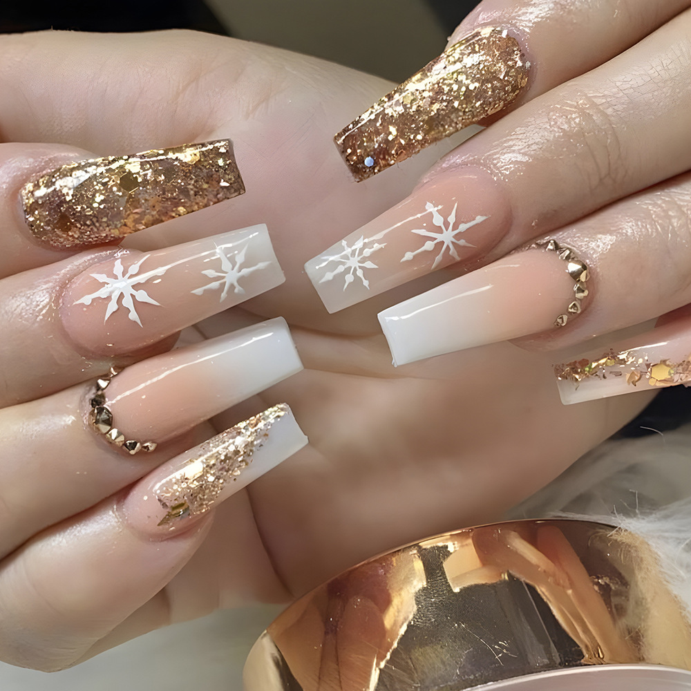 เล็บปลอมแบบกดติดลายดอกไม้ 24 ช - Nail Art French Nails บทวิจารณ์และราคา